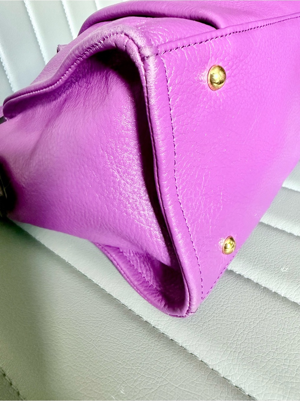 Aimee Kestenberg Tamitha Satchel in Vibrant Purple Leather Convertible Bag - Picture 9 of 12